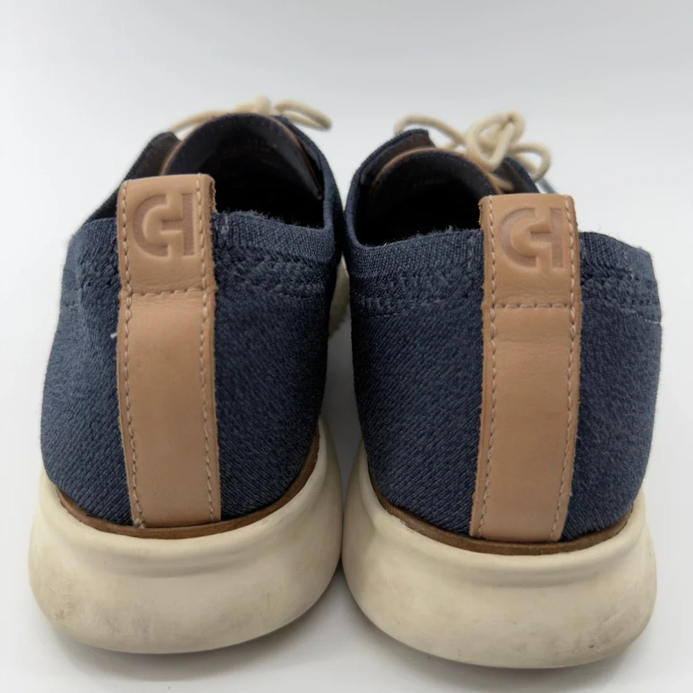 Cole Haan Zerogrand Stitchlite Oxford Navy Blue Knit Mens Shoes Size‎ 11.5